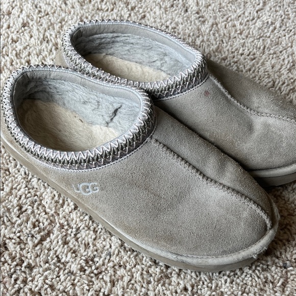 UGG Light Gray Suede Slip-Ons - Picture 1 of 5